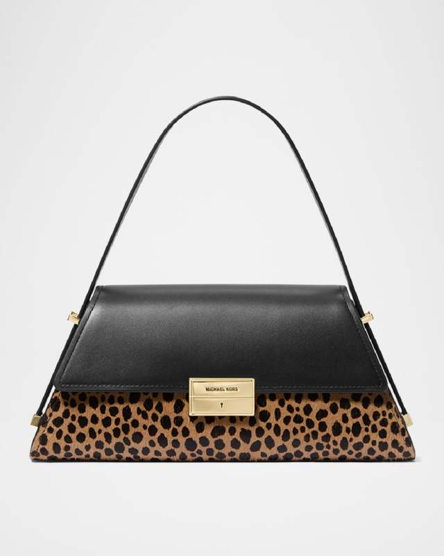 Ludlow Medium Cheetah Calf Hair Shoulder Bag